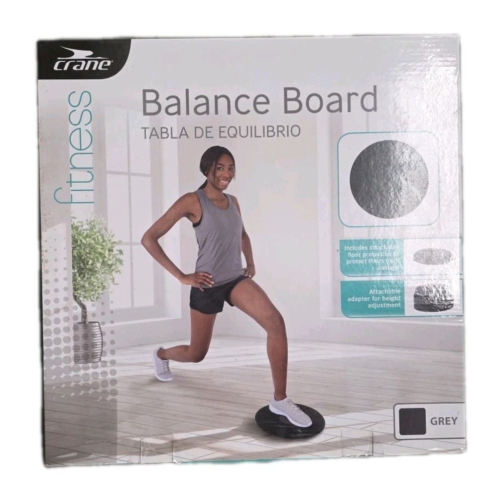 NEW Crane Fitness balance Board 220 Lb for Exercise, Agility & Strength Grey